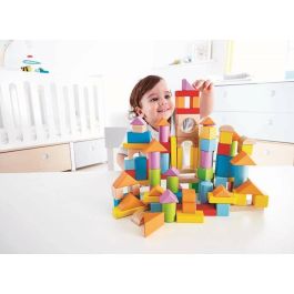 Hape Puzzle de Madera de Haya, 101 Piezas, con Bloques, Medidas 27x22x13cm, Edad Mínima 12 Meses