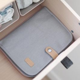 Beaba BEA1694050836799 Funda para libro de salud de lona gris perla