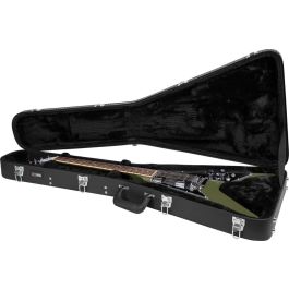 GATOR Estuche Rígido de Madera Deluxe para Guitarra Eléctrica Flying V Negro – Protección Robusta (4,63 kg)