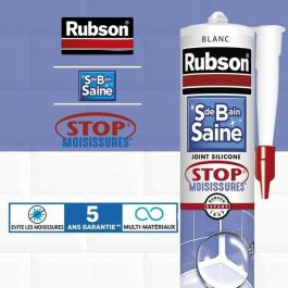 Rubson 2690812 Sellador Sanitario Antimoho Blanco 280ml para Baño Saludable