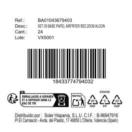 Inde Set-35 Bases Papel Airfryer Redondas 20 cm para Freidora de Aire (24 Unidades)