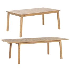 DKD Home Decor Mesa de Comedor para Terraza y Jardín de Teca Extensible, Color Marrón, 100 x 75 x 180 cm (Extensible a 240 cm)