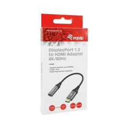 Equip Cable DisplayPort 1.2 a HDMI Hembra, Soporta 4K/60Hz, HDR, 15cm