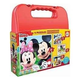 Educa Maleta Puzzles Progresivos Mickey Mouse 12-16-20-25 Piezas 16505