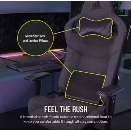 Corsair Silla Gaming T3 Rush CF-9010057-WW Carbon Negro Transpirable