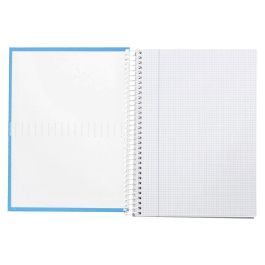 Cuaderno Espiral Liderpapel A4 Crafty Tapa Forrada 80H 90 gr Cuadro 4 mm Con Margen Color Celeste