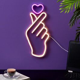 Home Deco Factory Deco Neón LED USB Mano Corazón