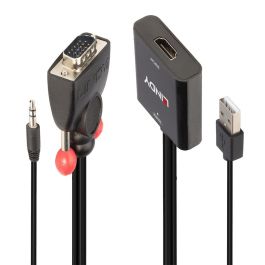 Adaptador VGA a HDMI con Audio LINDY 38284 Negro Adaptador VGA a HDMI con Audio LINDY 38284 Negro