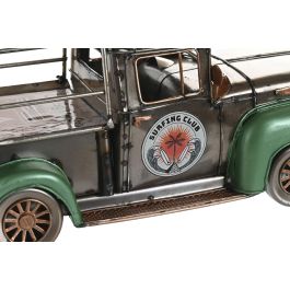 DKD Home Decor Camioneta Vintage de Metal Plateado y Verde 13 x 16 x 30 cm Hecho a Mano Decoración