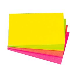 Bloc De Notas Adhesivas Quita Y Pon Q-Connect 127x76 mm Fsc 100 Hojas Fluorescentes Pack De 12 -Surtidas En 4 Colores