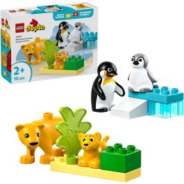 LEGO DUPLO 10442 Juguete de Construcción Familias Fauna Salvaje: Pingüinos y Leones para Desarrollo Motriz y Imaginación Niños +2 Años