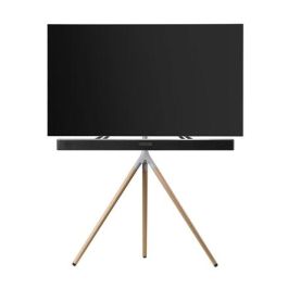 One For All WM7472 Soporte para TV Tipo Trípode Giratorio 360°, para Pantallas de 32'' a 65'', Diseño Elegante con Patas de Madera