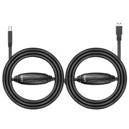 Lindy Cable Activo Extensor USB 3.0 de 10m con Conectores Tipo A Macho a Tipo B Macho para Impresoras y Periféricos - 5Gbps
