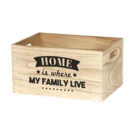 Home Deco Factory Juego de 3 Cajas Madera "Home" Medidas: 40x30x22cm, 37x27x20cm, 34x24x18cm