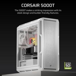 Corsair 5000T Midi Tower ATX Semitorre Cristal Blanca para Gaming y PC de Alto Rendimiento con RGB y Paneles de Vidrio Templado