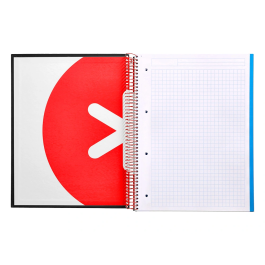 Antartik Cuaderno espiral A4 Micro Antartik, Tapa Forrada, 120 Hojas, 90 gr, Cuadro 5mm, Negro