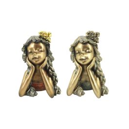 DKD Home Decor Figura Niña Resina Dorado Rojo 14 x 25 x 17 cm (2 Unidades) Precio: 28.54632. SKU: S3030088