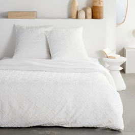 Hoy Essential - Juego de cama 2 Personas 220 x 240 cm con Efecto Capitoné Rombo Blanco Precio: 41.7899999. SKU: B19AEG2S95