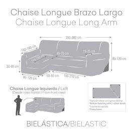 Funda para chaise longue de brazo largo izquierdo Eysa THOR Burdeos 170 x 110 x 310 cm