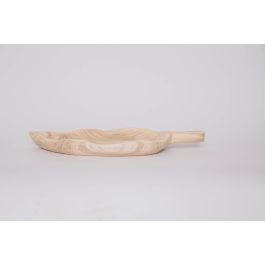DKD Home Decor Centro Mesa Tropical de Paulownia Marrón Claro con Forma de Hoja 28x5x56 cm