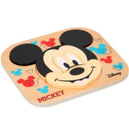 WOOMAX Puzzle Mickey Disney de madera para +12 meses, 20x22cm