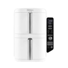 Ninja SL400EUWH Freidora de Aire Doble Stack XL 9.5L Blanco para 8 Personas con 6 Programas y Funciones Múltiples