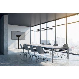 Neomounts Soporte de Suelo FL45S-825BL1 para Pantallas de 37-75", hasta 70 kg, Altura Ajustable Manualmente 104-157 cm, VESA 100x100-600x400, Certificado TÜV - Negro