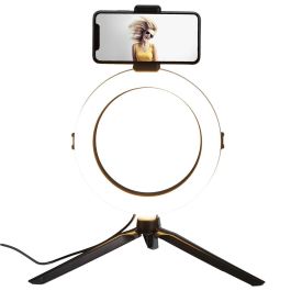 Be Mix Lámpara Led Trípode Selfie para Redes Sociales con Anillo de Luz 20cm y Soporte para Smartphone