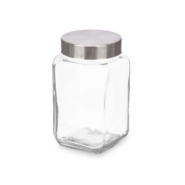 Vivalto Bote de Cristal Cuadrado 1L con Tapa de Acero, 10.5x18.5x10.5 cm (24 Unidades) Vivalto Bote de Cristal Cuadrado 1L con Tapa de Acero, 10.5x18.5x10.5 cm (24 Unidades)