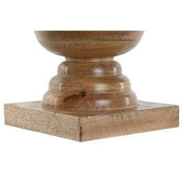 DKD Home Decor Lámpara Sobremesa Tradicional Natural, 36x68x36 cm, Madera Mango y Pantalla Algodón, Casquillo E27, 50W 220V