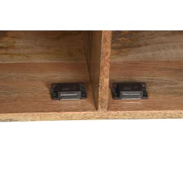 DKD Home Decor Mueble TV Sunny 23 Blanco Natural 145x40x60 cm Madera Mango 4 Puertas Talladas