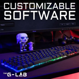 THE G-LAB Teclado Gaming KEYZ-CAESIUM/FR Membrana RGB Diseño FR 12 Atajos 19 Teclas Anti-Ghosting