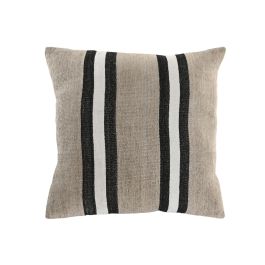DKD Home Decor Cojín Tradicional de Algodón Velvet Poliéster Gris Claro Negro 45 x 45 cm (2 Unidades)