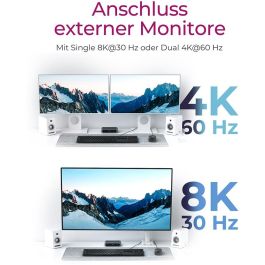 ICY BOX IB-HUB801-TB4 Thunderbolt 4 HUB 4-Port 3xThunderbolt 4 y 1xUSB 3.1