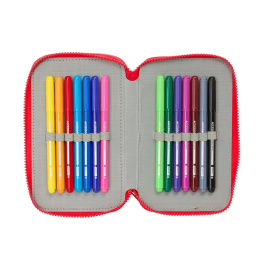 Plumier Triple Mickey Mouse Clubhouse Good day Azul 12,5 x 19,5 x 5,5 cm 37 Piezas