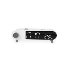 Reloj Despertador con Cargador Inalámbrico KSIX Retro Blanco 10 W