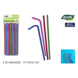 Set de 25 pajitas flexibles de colores Algon (24 Unidades) Set de 25 pajitas flexibles de colores Algon (24 Unidades)