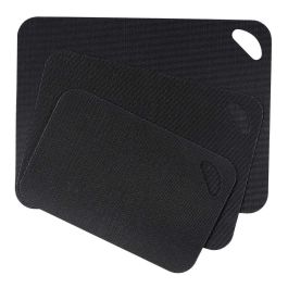 Wenko Tabla de Corte 3 uds. Negro Flexible Antideslizante Apto Lavavajillas 38 x 29 x 0.15 cm / 33.5 x 24 x 0.15 cm / 28 x 18 x 0.15 cm