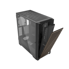 Phoenix technologies Caja Ordenador Artisan Noble, Frontal Madera, Cristal Templado, Gaming, ATX