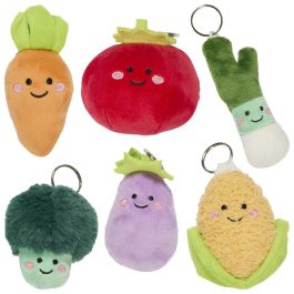 The Concept Factory Peluche Llavero Verdura Kawaii Modelos Surtidos: Brócoli, Cebollino, Tomate, Mazorca, Zanahoria, Berenjena
