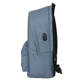 Safta Mochila Doble Portátil 15,6"+USB Munich Básicos Gris 31x44x18 cm