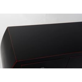 DKD Home Decor Consola Oriental de Abeto y MDF Negra y Roja, 3 Cajones, 26 x 80 x 96 cm, Colección Masako