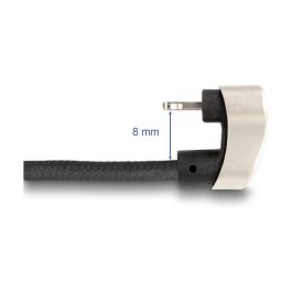 Delock Cable USB 2.0 Tipo-C a Lightning 2m, Ángulo 180°, Certificado MFi, Carga y Datos, Negro
