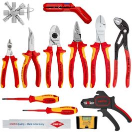 Knipex Juego de Herramientas Eléctricas con Alicates, Llaves y Destornilladores, 13 Herramientas, Rojo/Amarillo Precio: 345.7900006. SKU: B15RTAEDA6