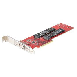 StarTech Tarjeta Adaptadora PCIe Dual M.2 NVMe AHCI a PCI Express 4.0 x8 x16 para SSDs M.2, 7.8Gbps por Unidad, 6493014h