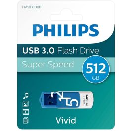 Philips FM51FD001B/00 Stick USB 3.2 512GB Vivid Edition Spring Blue Tapa Azul Blanco