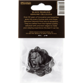 Dunlop Pack 12 Púas Genuine Celluloid Negro - Medium