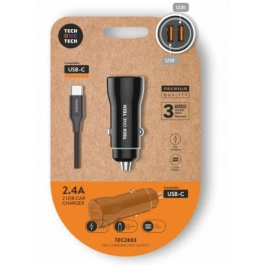 Tech One Tech TEC2803 Cargador de Coche 2xUSB + Cable USB Tipo-C 12W Precio: 9.68. SKU: B1FNY2GXVP