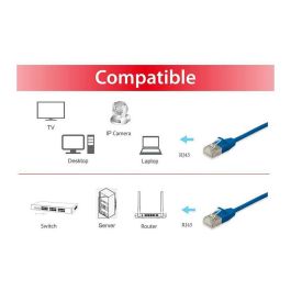 EQUIP 606136 Cable de Red Cat6A F/FTP LSZH Slim, 3m, Azul