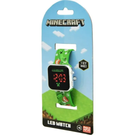 Kids Euroswan Reloj LED Minecraft con Luz LED y Funciones 3.5cm